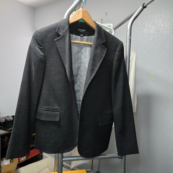 Express Gray Stretch Blazer – Polished, Comfy & Work-Ready - Picture 1 of 8